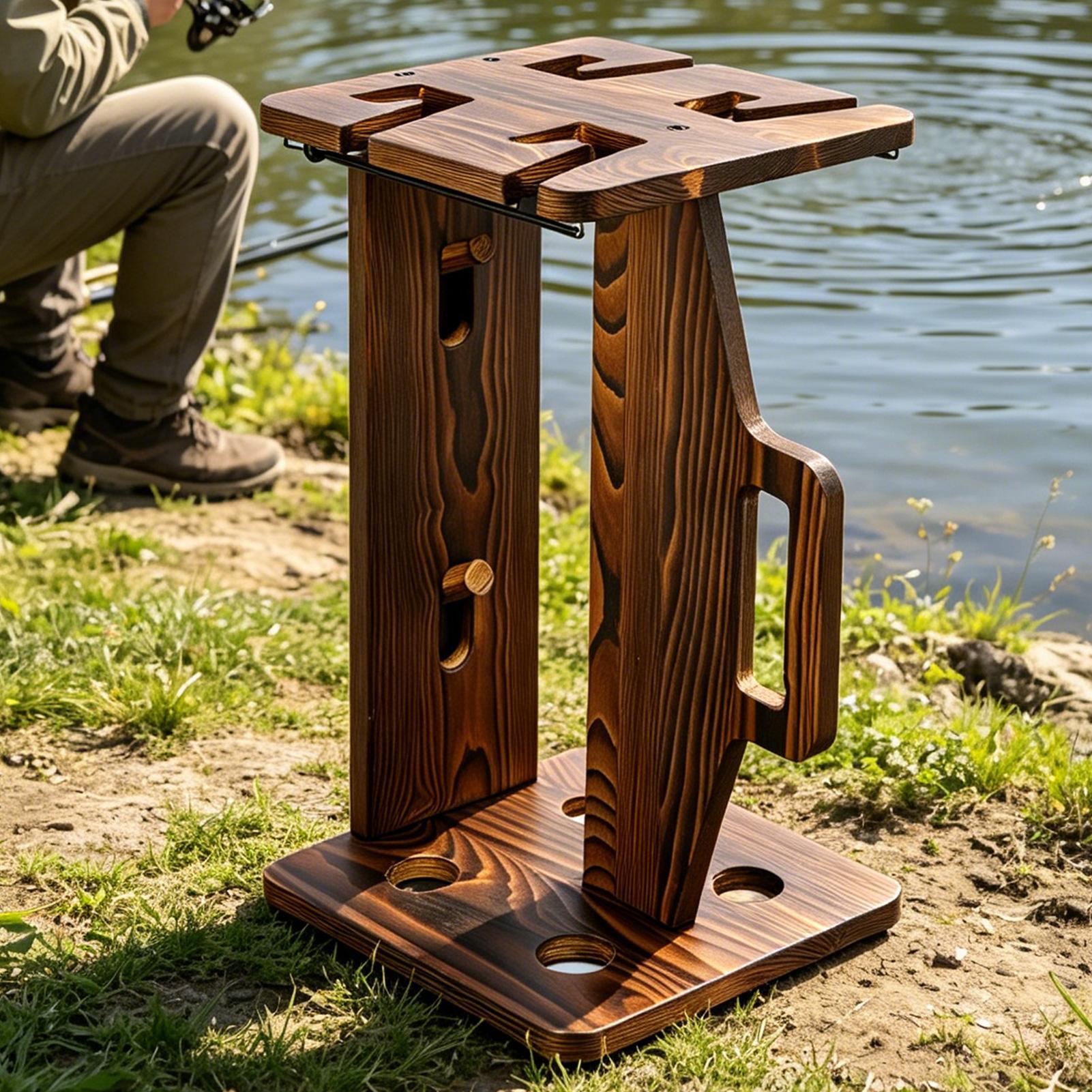 Деревянный портативный регулир – обзор и цена Fishing Rod Rack